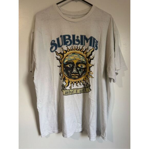 Sublime white retro what I got sun short sleeve T-shirt sz 2XL band tee trashed - Picture 2 of 11